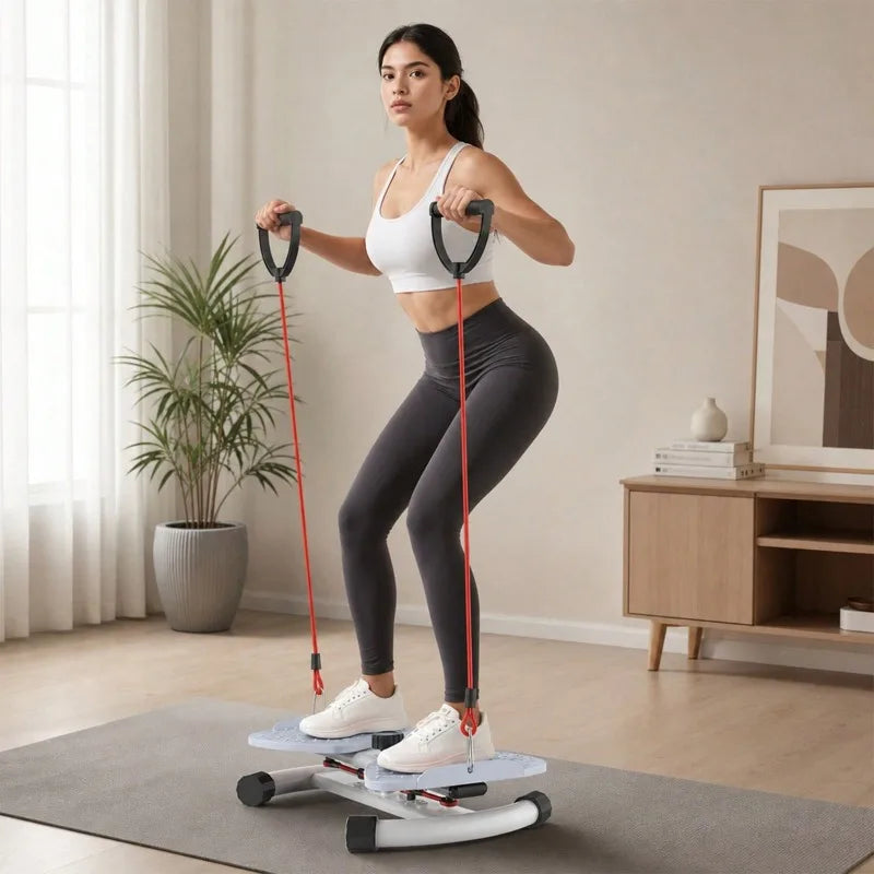 Homhut Adjustable Resistance Twist Stepper With Resistance Bands