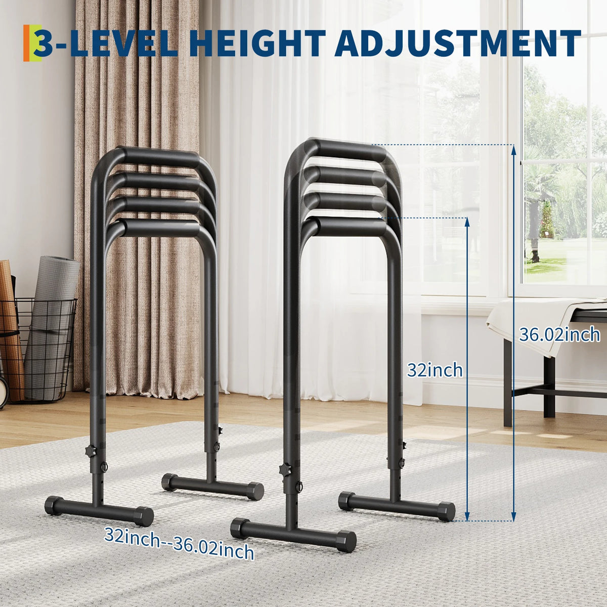 Adjustable Parallel Dip Bars for Home Gym Strength Training