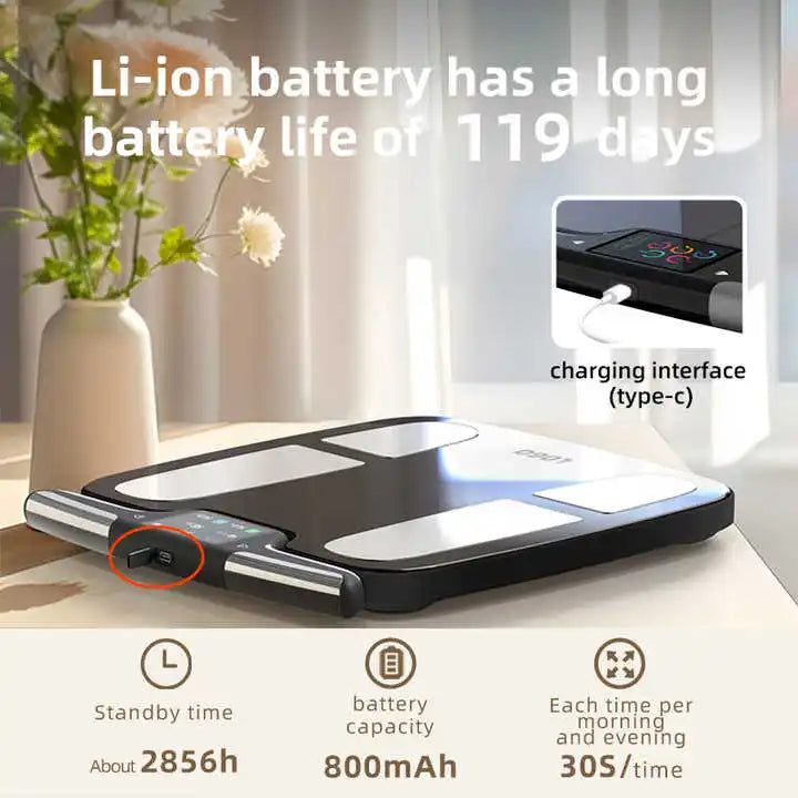 Smart Body Fat Scale 8 Electrode Composition Analyzer