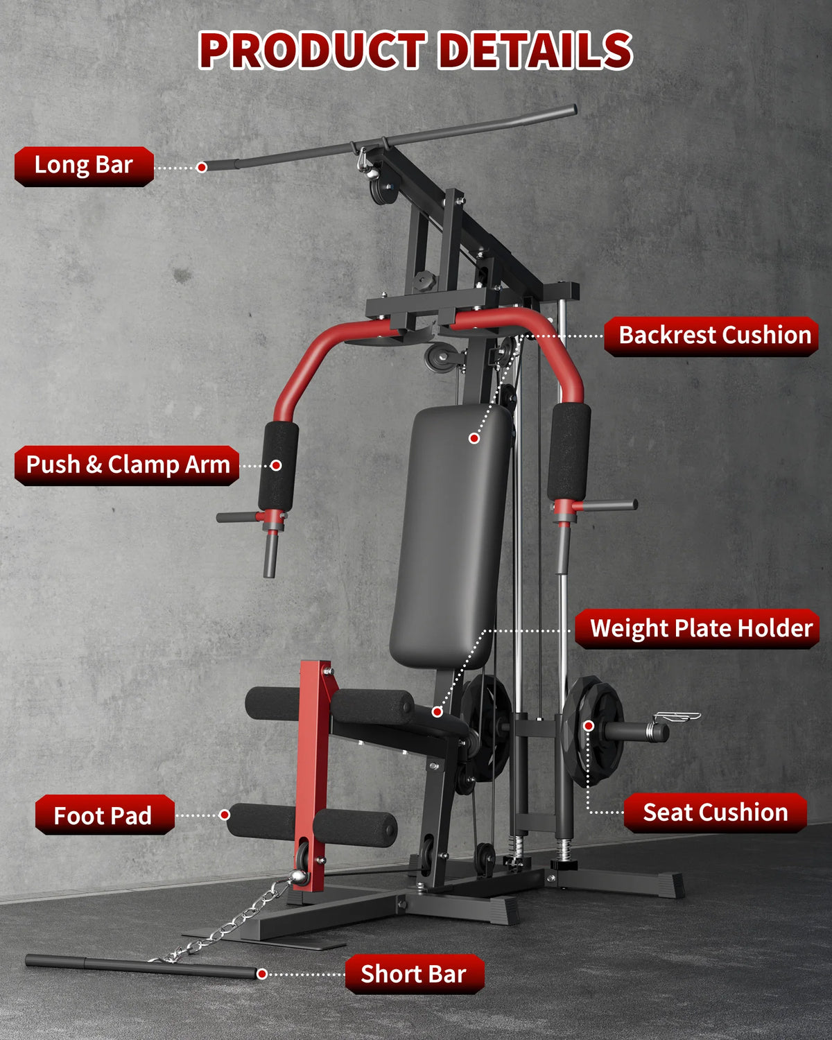 HiMiss Multifunctional Home Gym For Full Body Strength Training Exercises