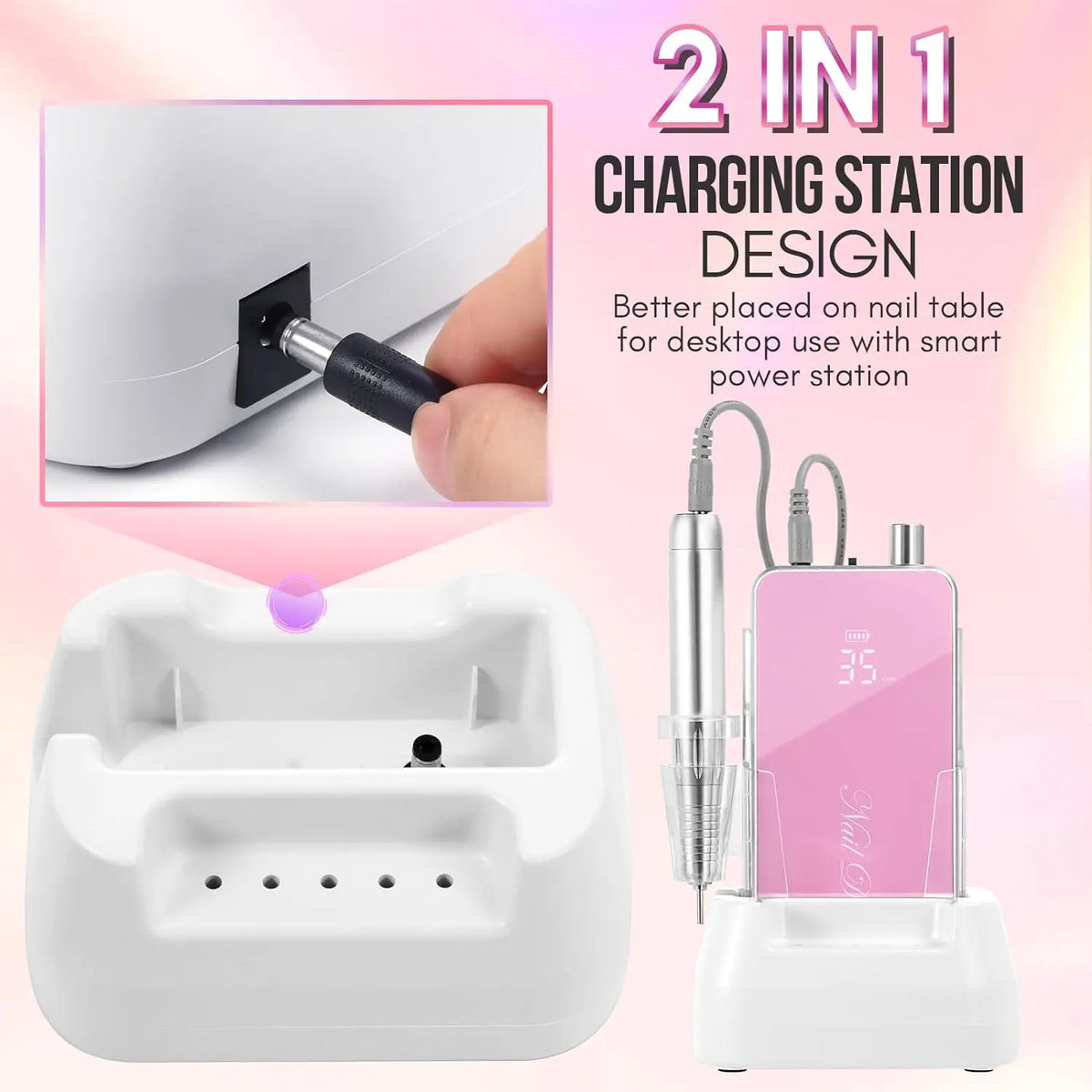 Makartt Professional Rechargeable Electric Nail Drill With Coreless Motor