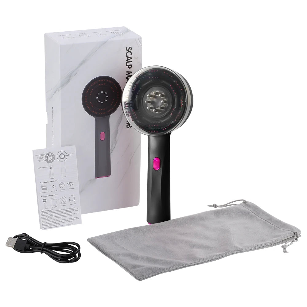 AFDEAL Electric Scalp Massage Comb With Red Light Oil Applicator