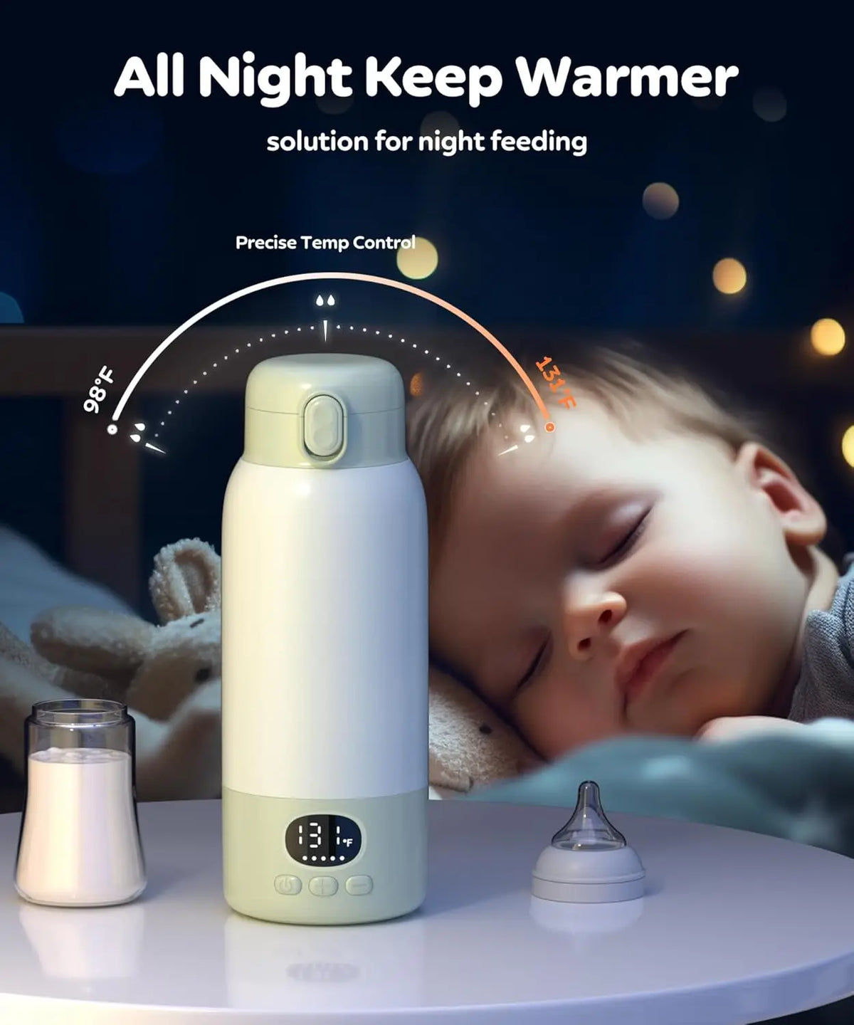 Electric Heated Water Bottle With Digital Temperature Display