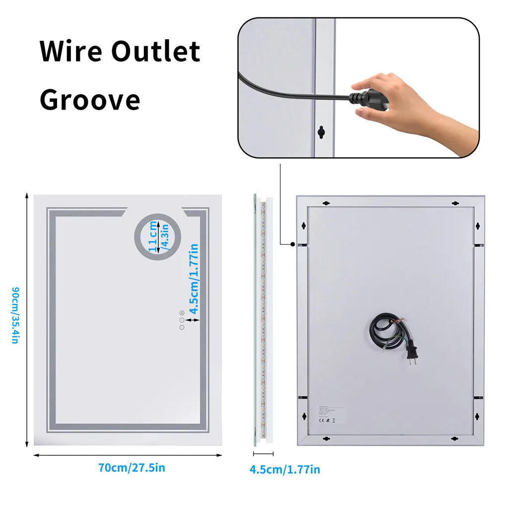 Borwart Fogless Led Bathroom Mirror With Magnifying Glass