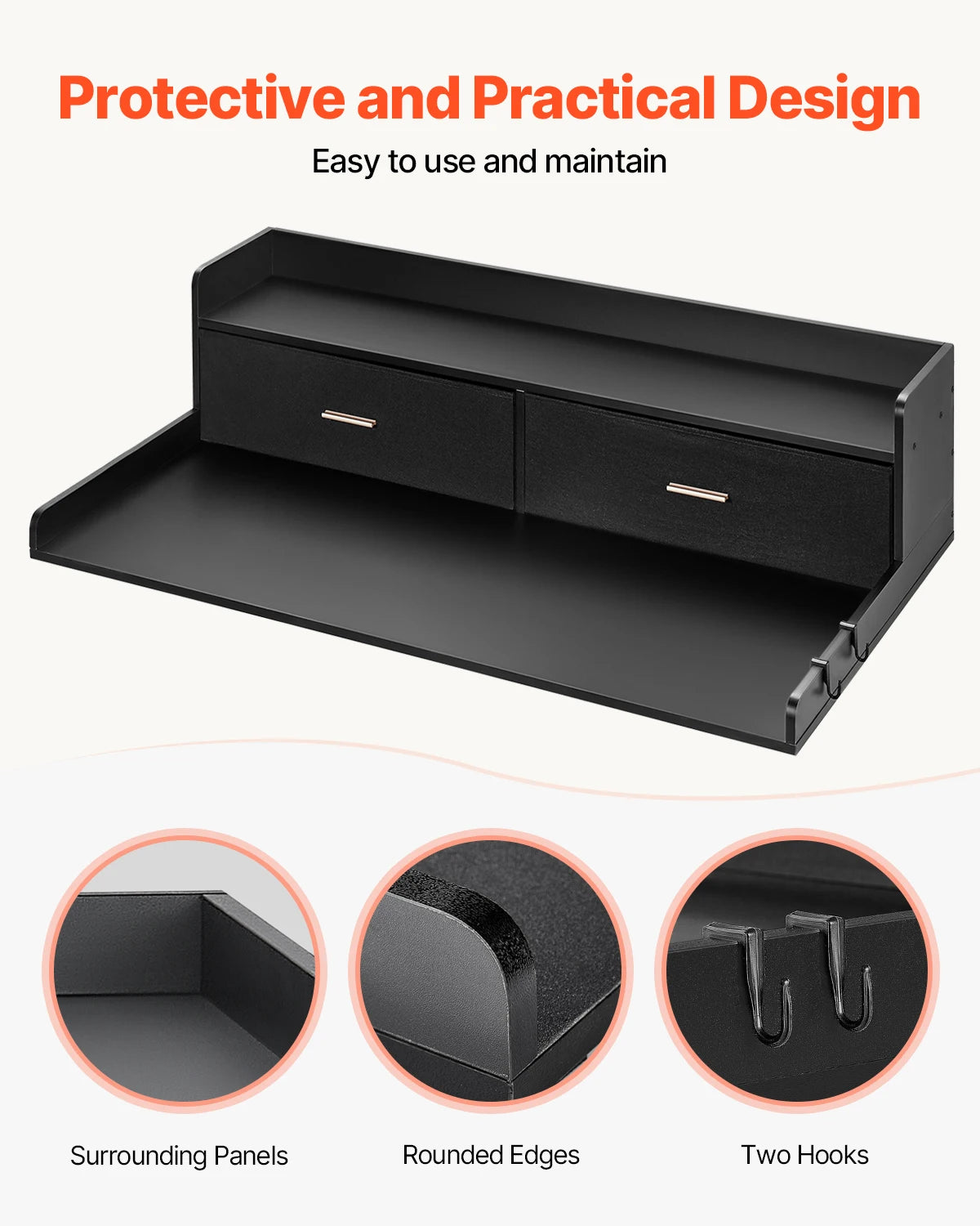 SucceBuy Washer Dryer Countertop With Storage Shelf Unit