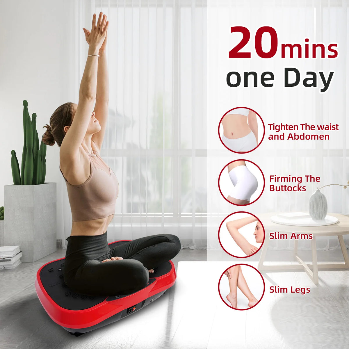 Portable Full Body Vibration Plate Exercise Machine Bluetooth Remote
