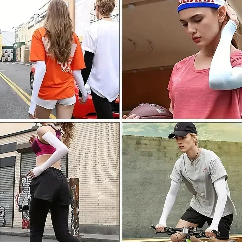 Cooling Ice Silk Arm Sleeves For Summer Sun Protection