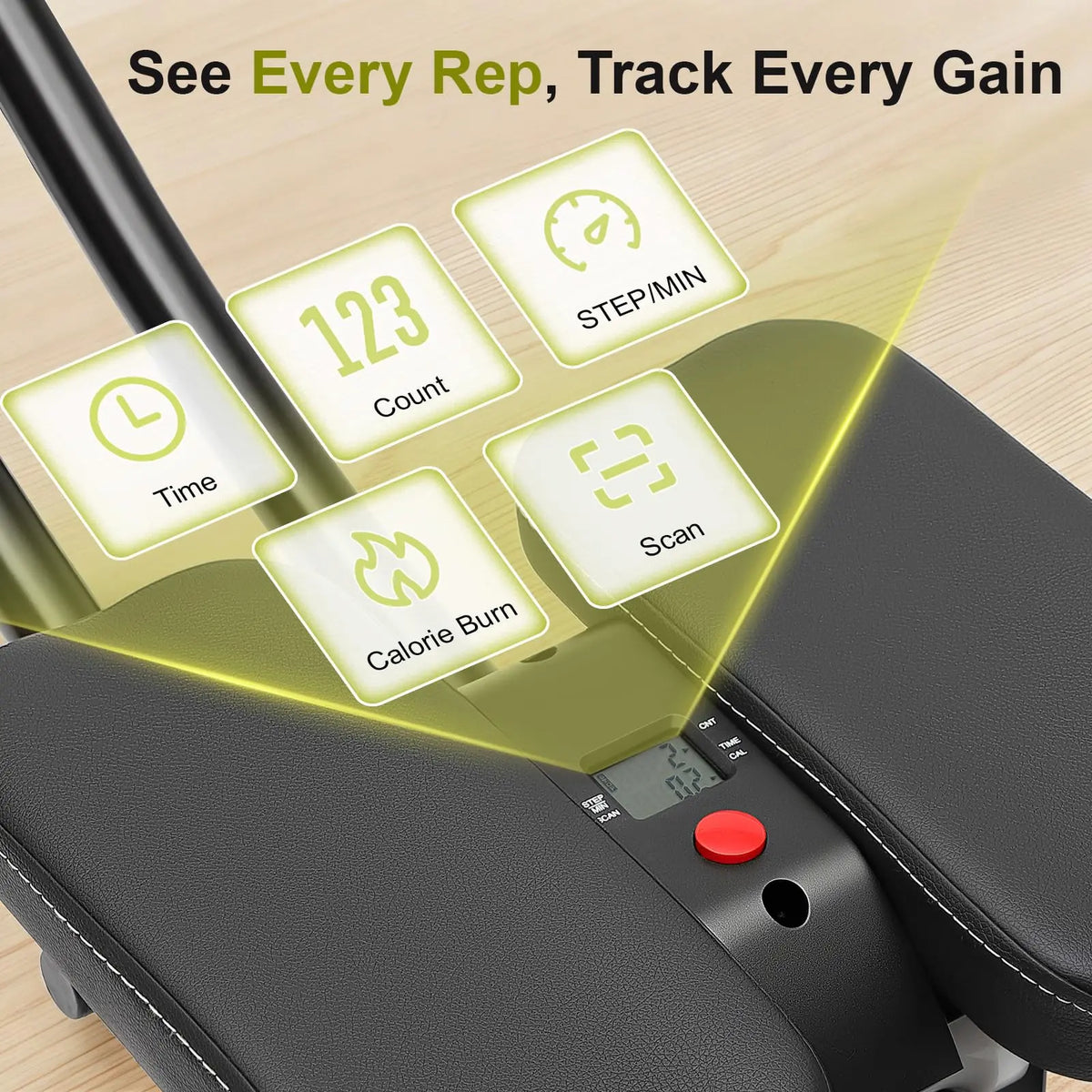Adjustable Ab Workout Machine With Led Monitor For Core Training