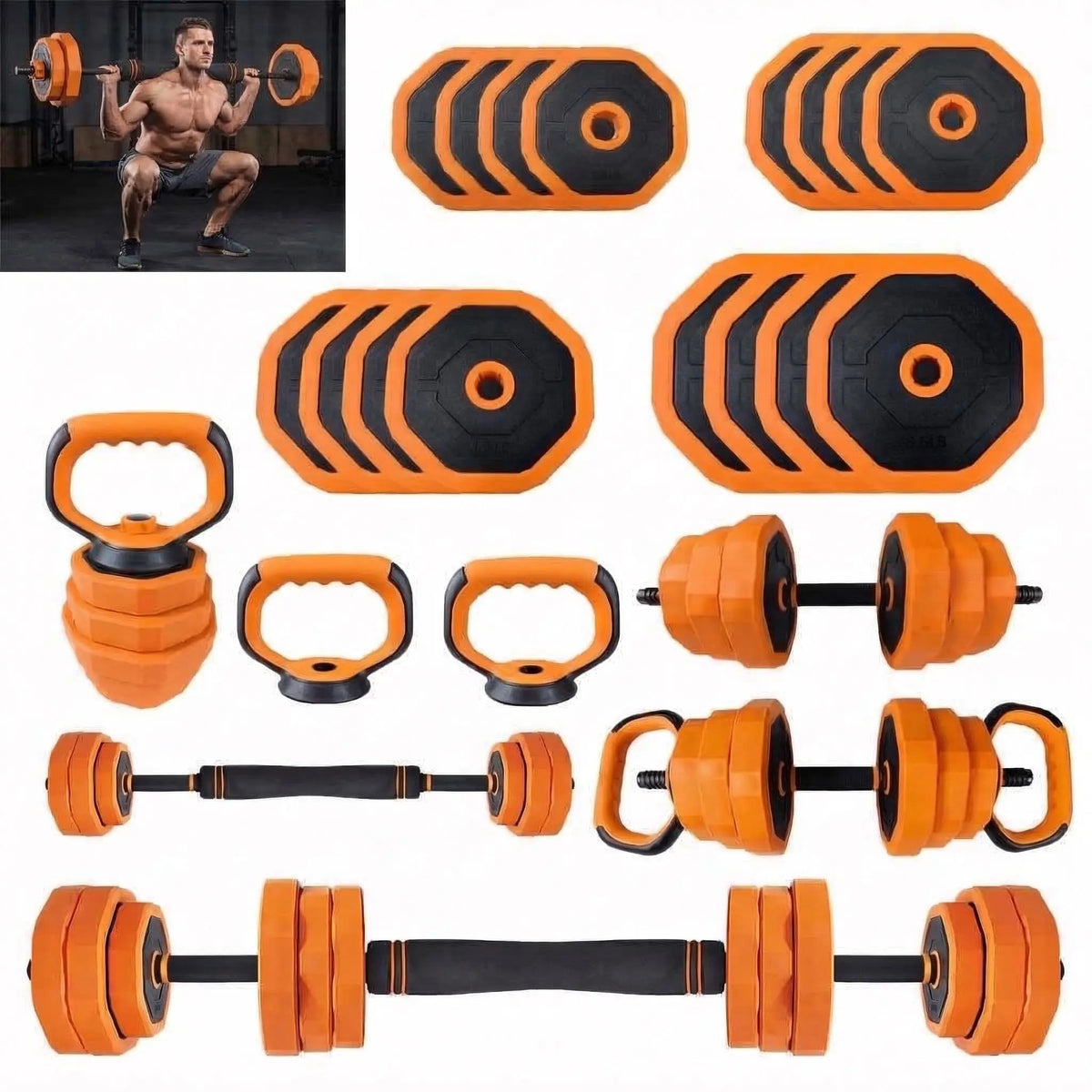 Adjustable Dumbbells Free Weight Kit With Multi Function Connector