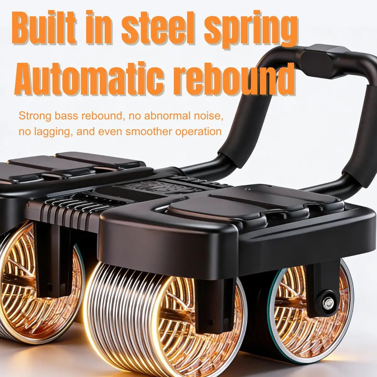 Automatic Rebound Four Wheel Ab Roller With Elbow Support