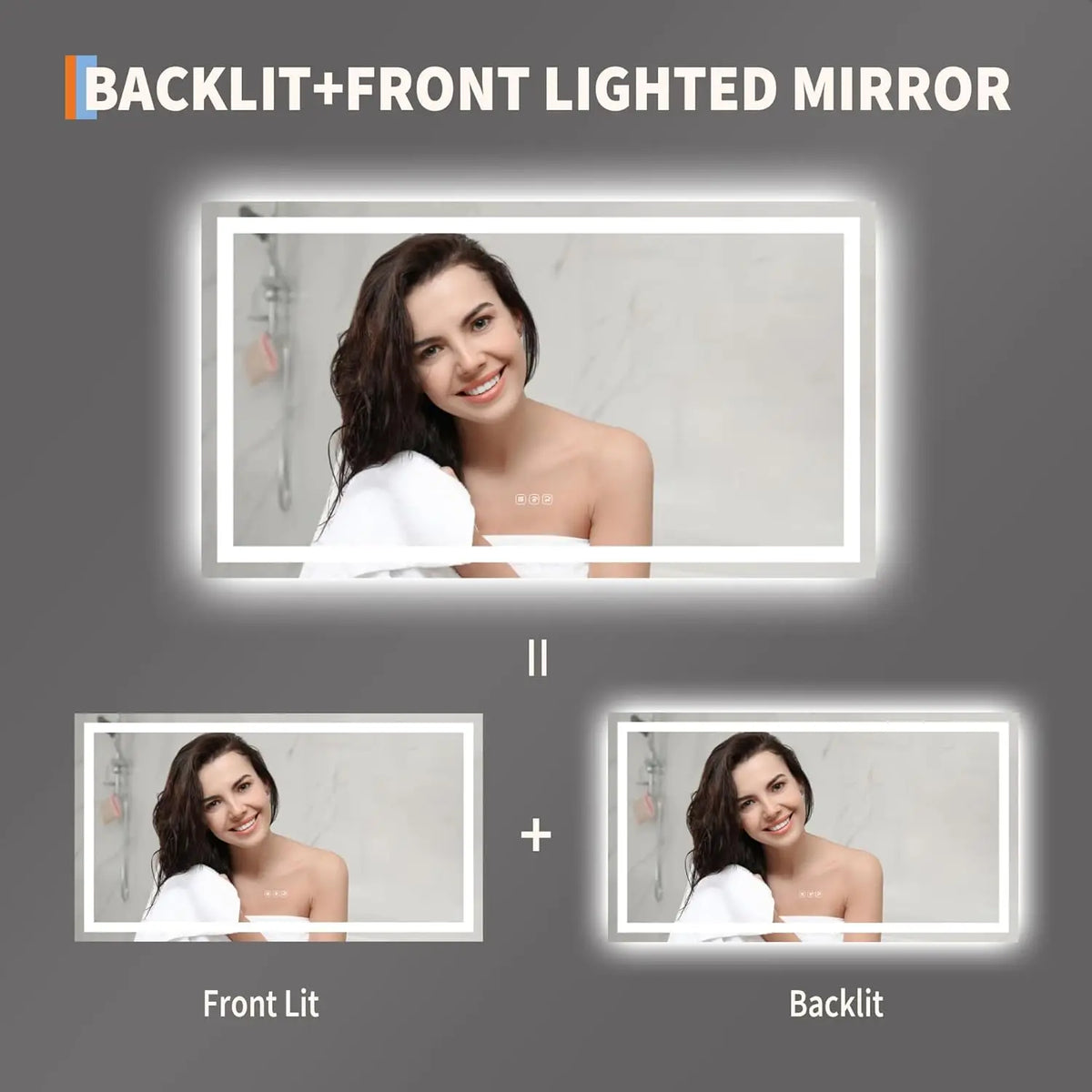 Twister Ck Led Bathroom Mirror Anti Fog Wall Mount Frameless