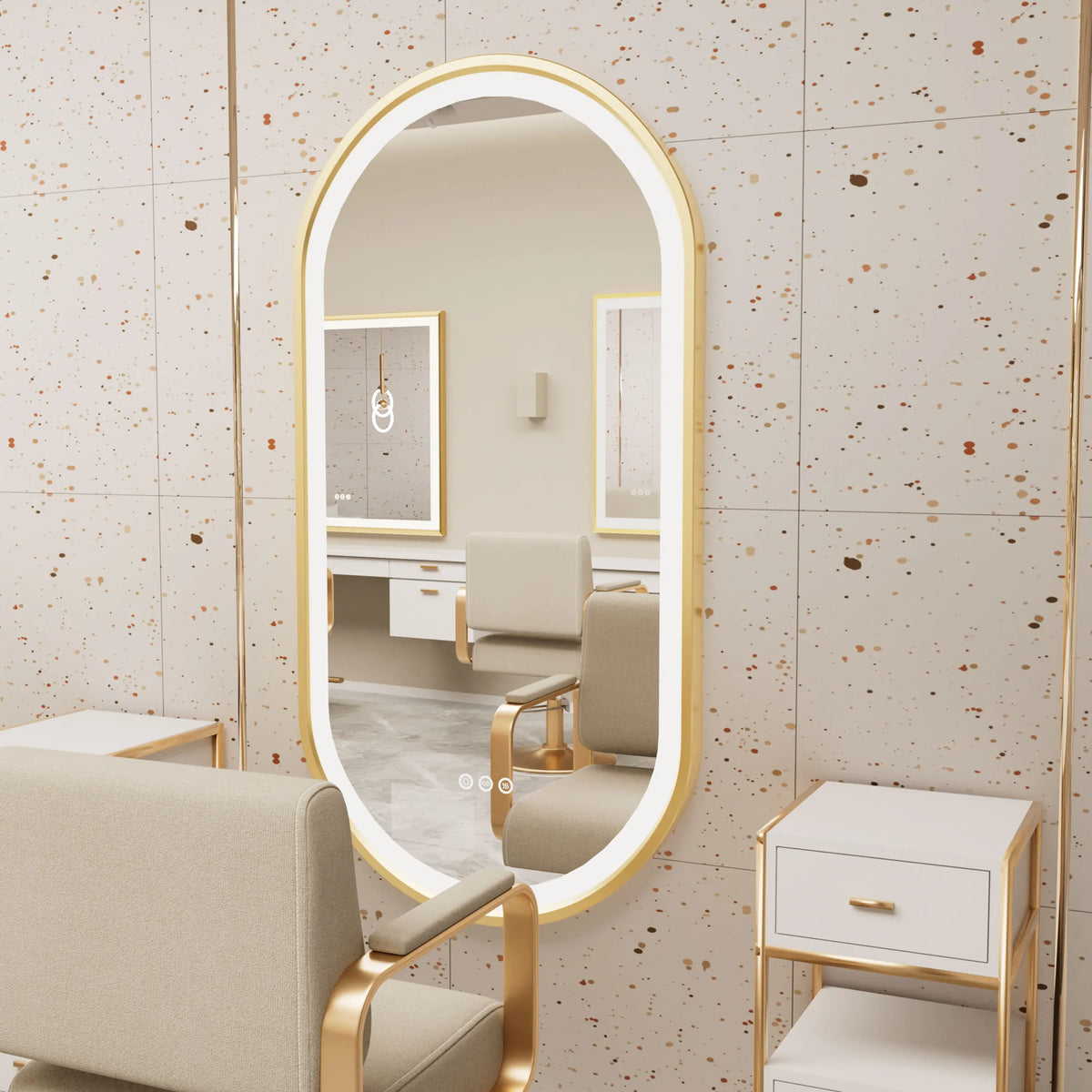 Wisfor Led Oval Bathroom Mirror With Stepless Dimmable Lighting