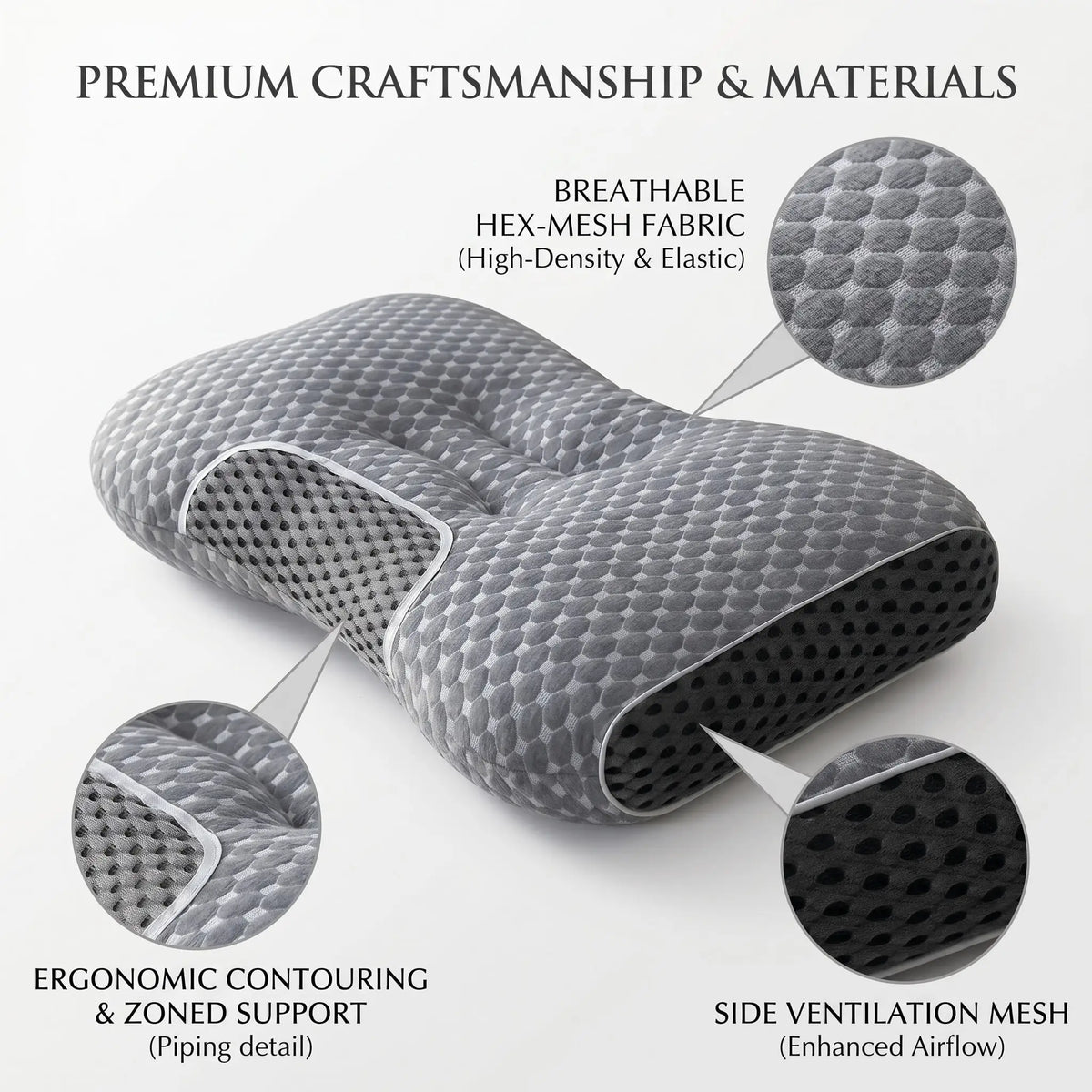 Ergonomic Massage Neck Pillow For Comfortable Sleep And Shoulder Relief