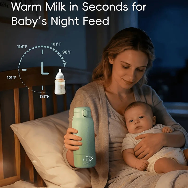 Portable Travel Milk Warmer And Insulated Thermos With Digital Display