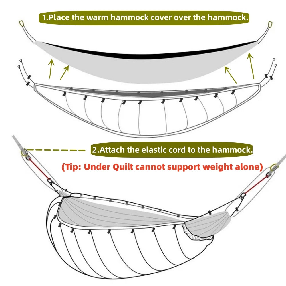 Lightweight Cotton Hammock Underquilt Insulated Sleeping Bag For Camping