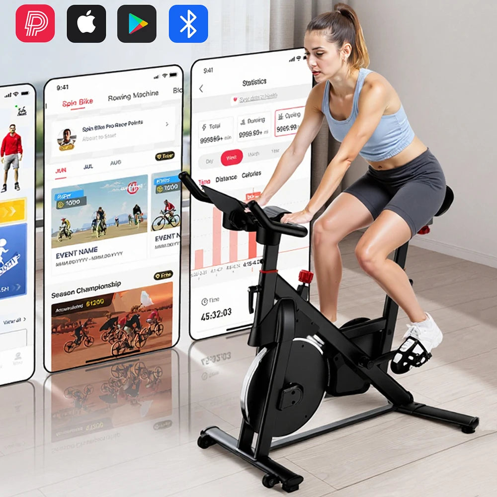 LACUFFY Magnetic Resistance Exercise Bike For Home Workouts