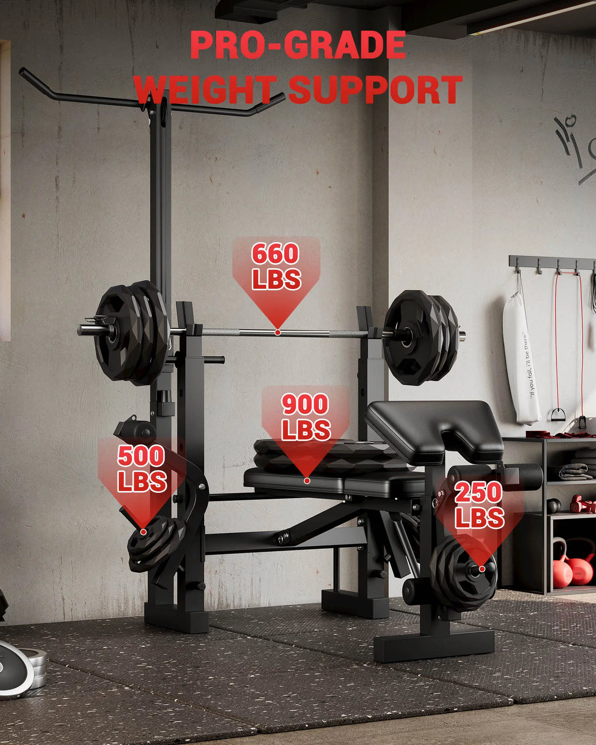 HiMISS Adjustable Foldable Weight Bench With Leg Developer Panel