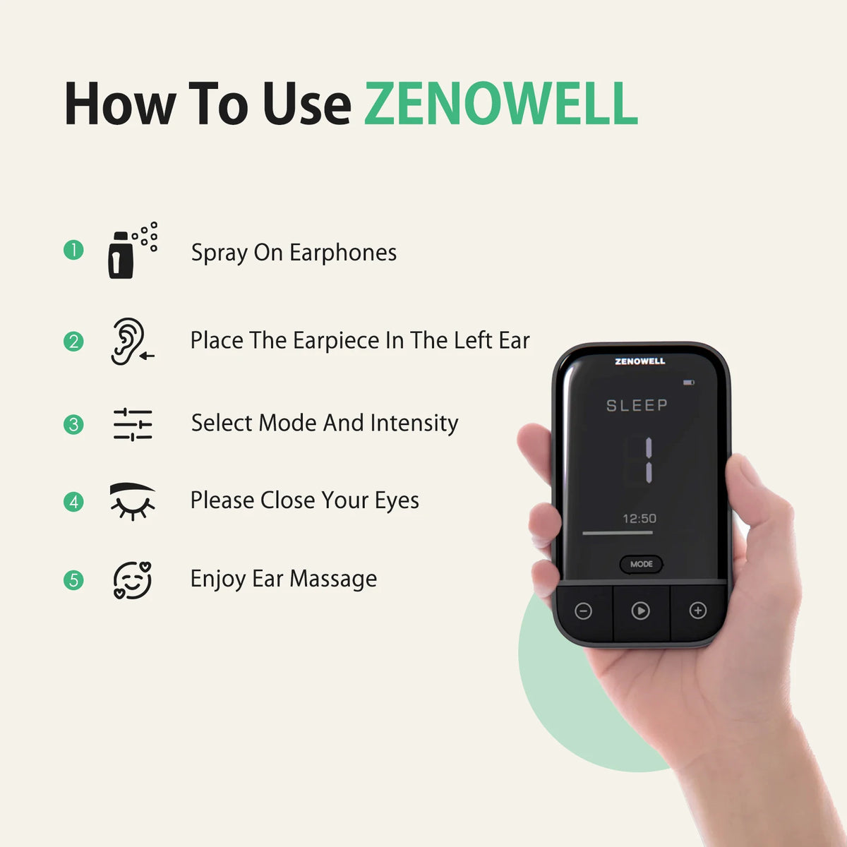 ZenoWell Vagus Nerve Stimulation Device For Deep Sleep And Relaxation