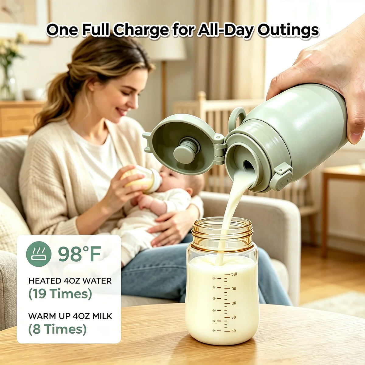 USB Rechargeable Heated Water Bottle With Digital Temperature Display