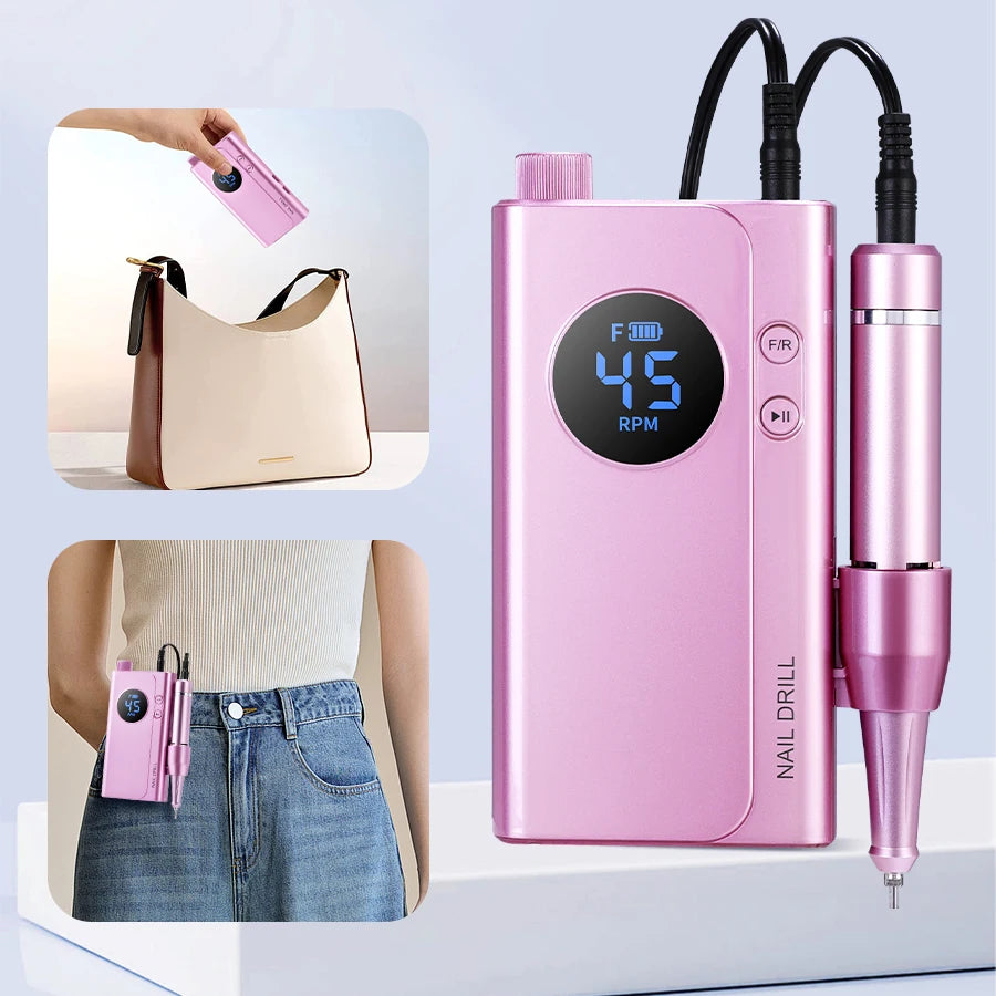 Cosprysmal Rechargeable Nail Drill With LCD Display For Manicure Pedicure