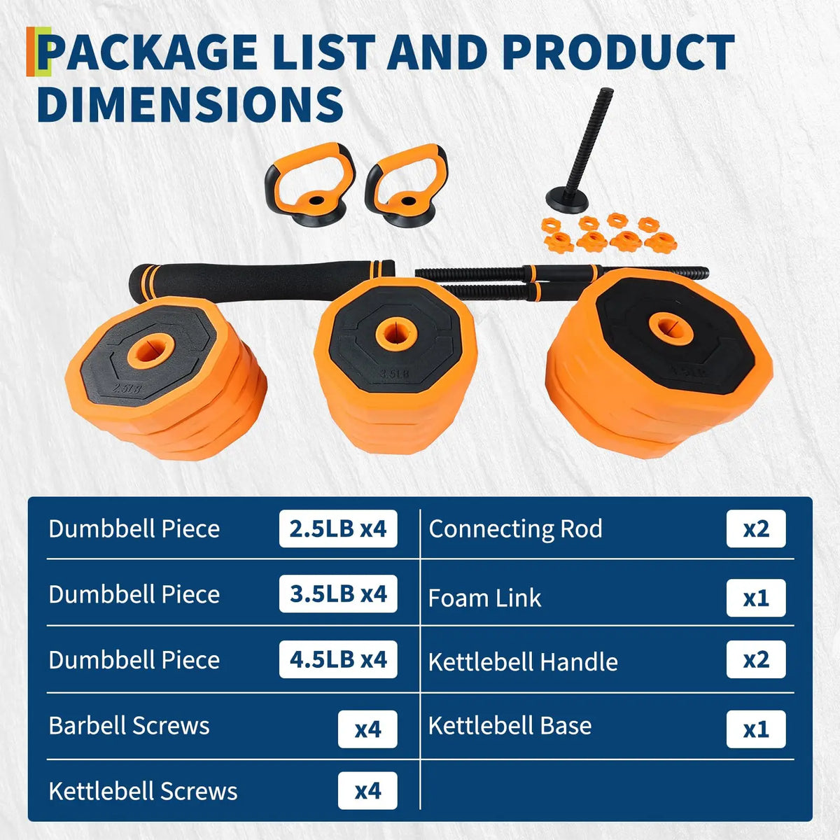 Adjustable Dumbbells Free Weight Kit With Multi Function Connector