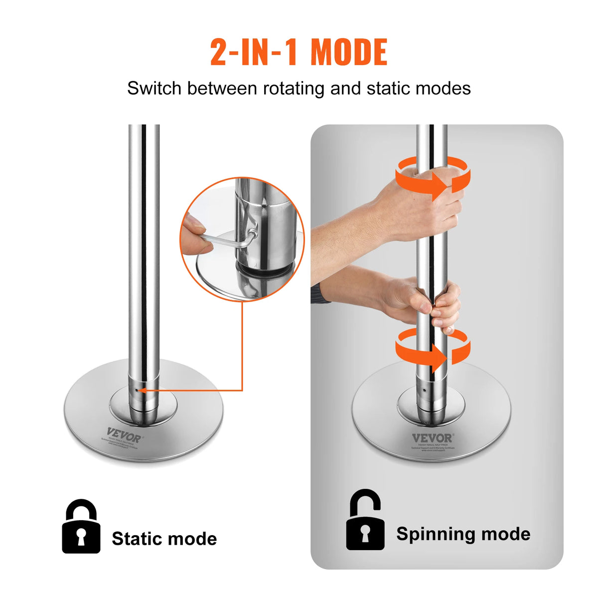 SucceBuy Professional Portable Spinning And Static Dance Pole Kit