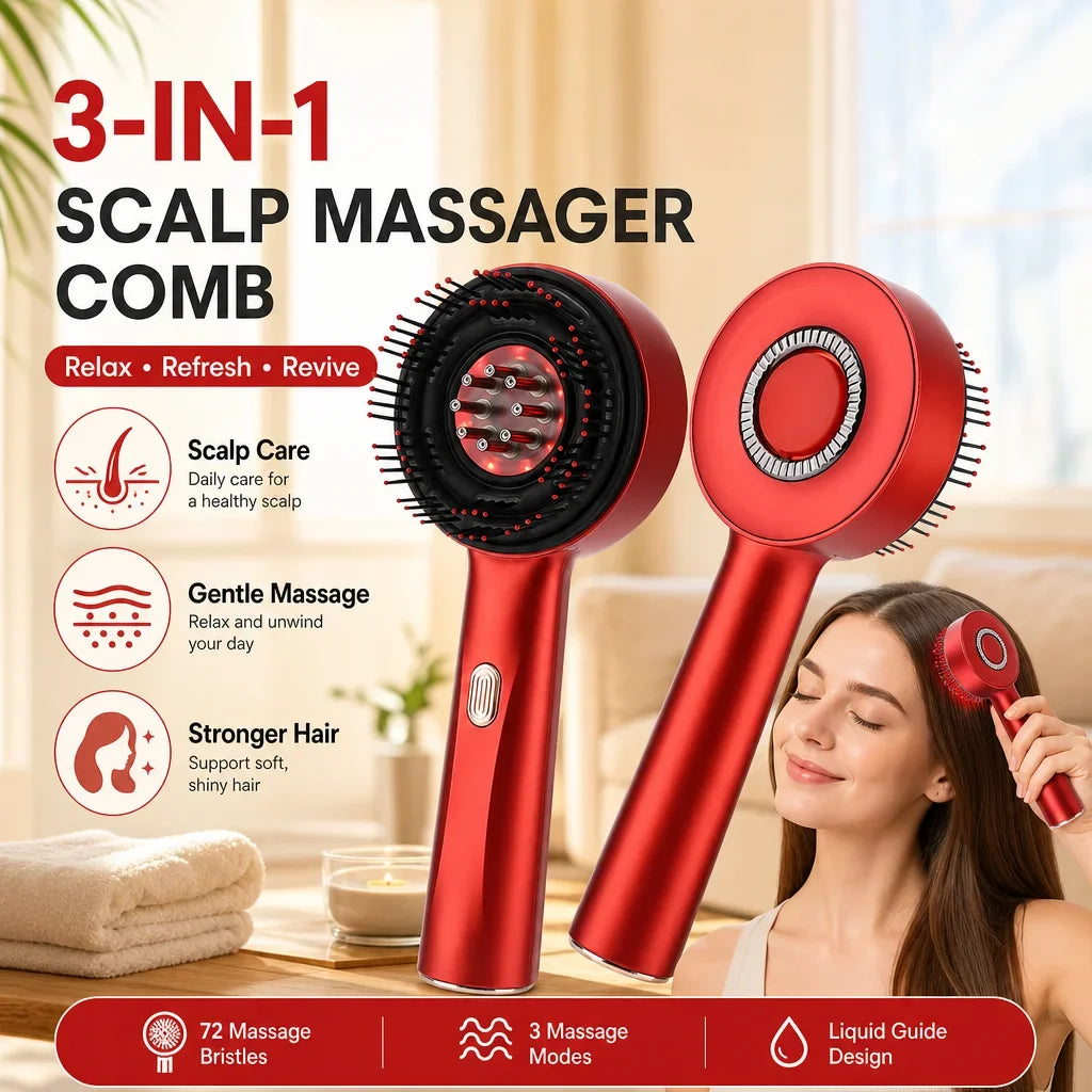 Afdeal Portable Electric Scalp Massage Comb With Kneading Modes