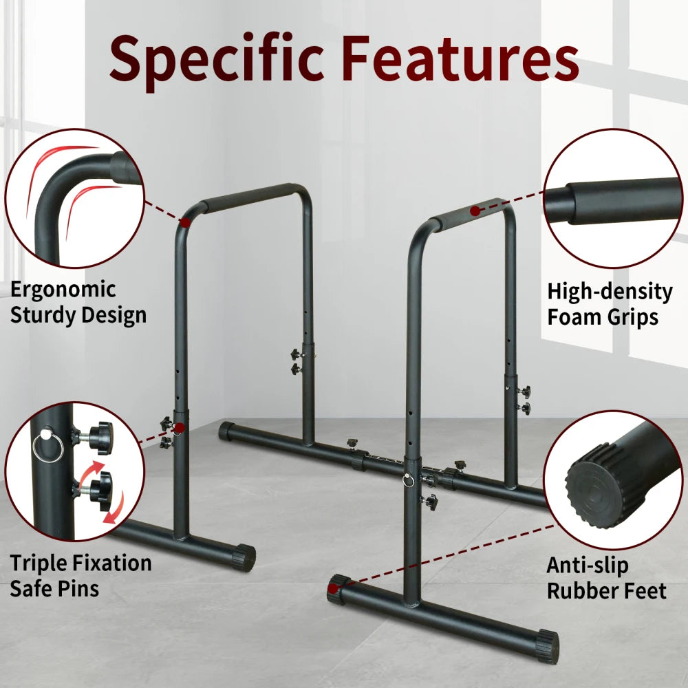 Adjustable Power Tower Dip Station With Foldable Weight Bench