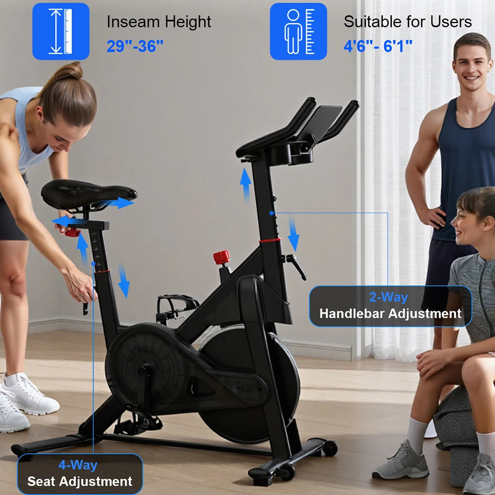 LACUFFY Magnetic Resistance Exercise Bike For Home Workouts