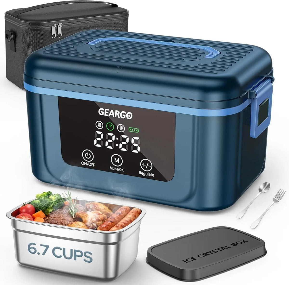Portable Cordless Electric Self Heating Lunch Box With Cooling Pack