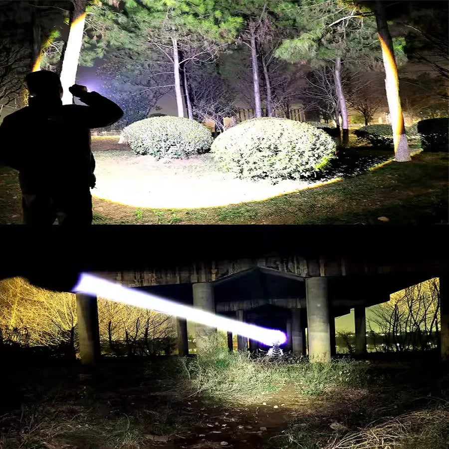LED BARZ Rechargeable Tactical Flashlight With Power Bank