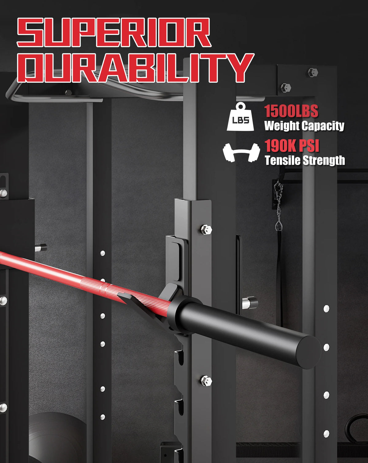 HiMISS Straight Olympic Barbell For Strength Training And Weightlifting
