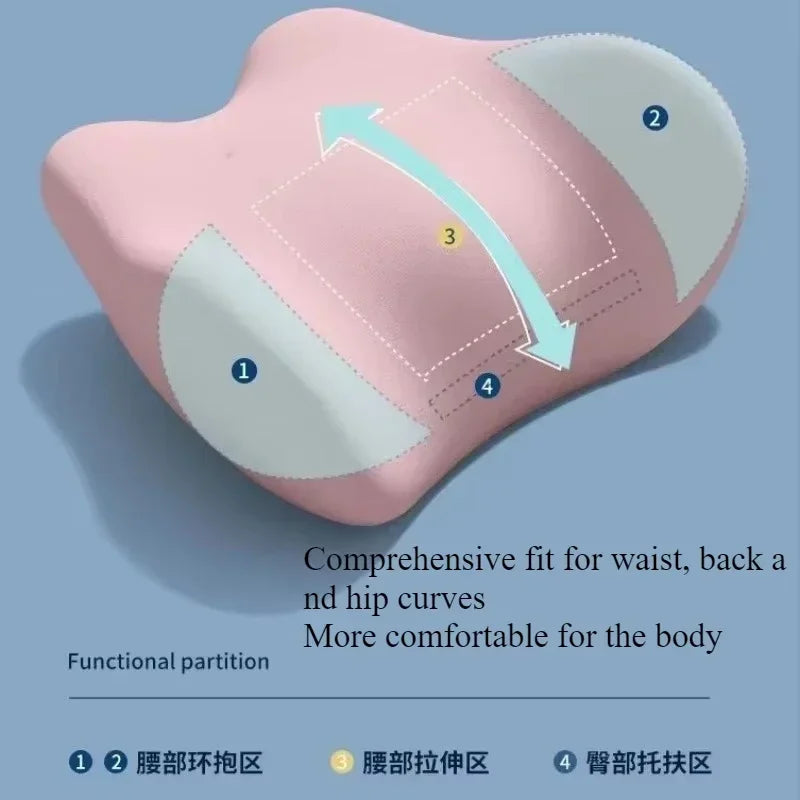 Ergonomic Memory Cotton Lumbar Support Pillow For Back Relief