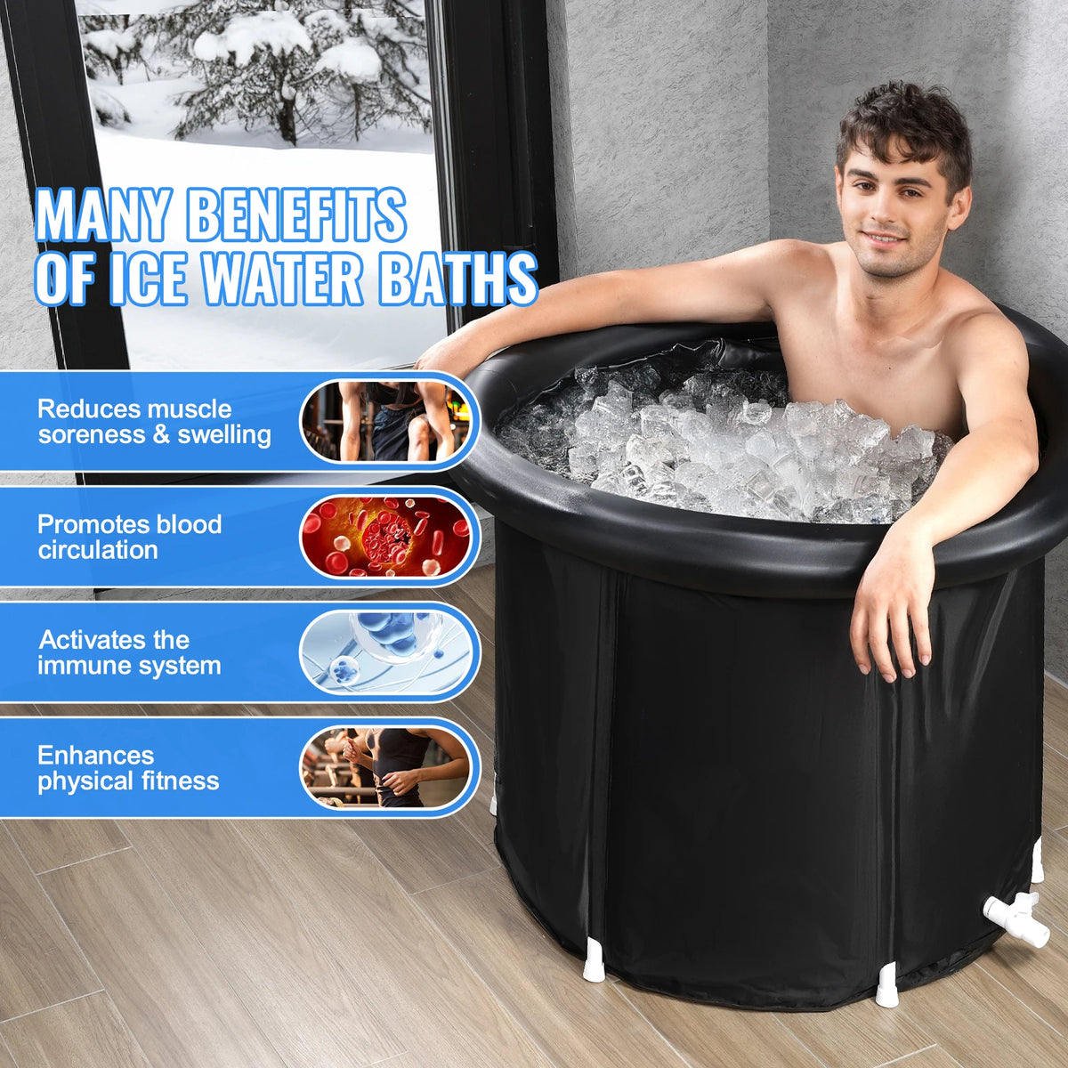 SucceBuy Portable Inflatable Cold Water Therapy Ice Bath Tub