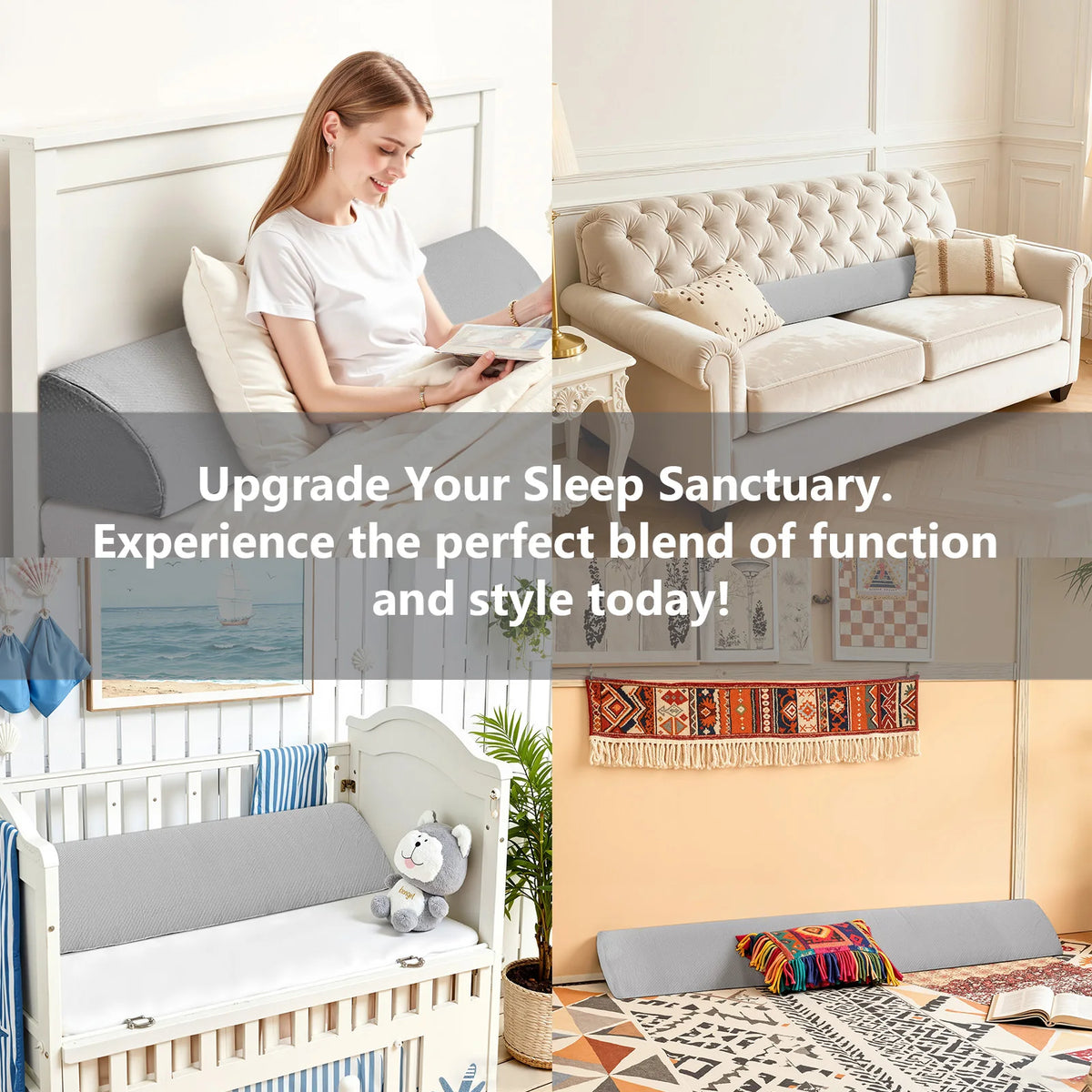 MCQ Ergonomic Memory Foam Bed Wedge Pillow With Cover