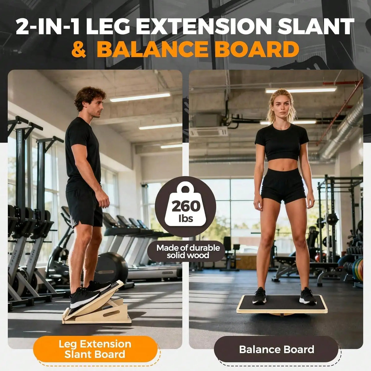 Durable Adjustable Wooden Balance And Calf Stretch Board