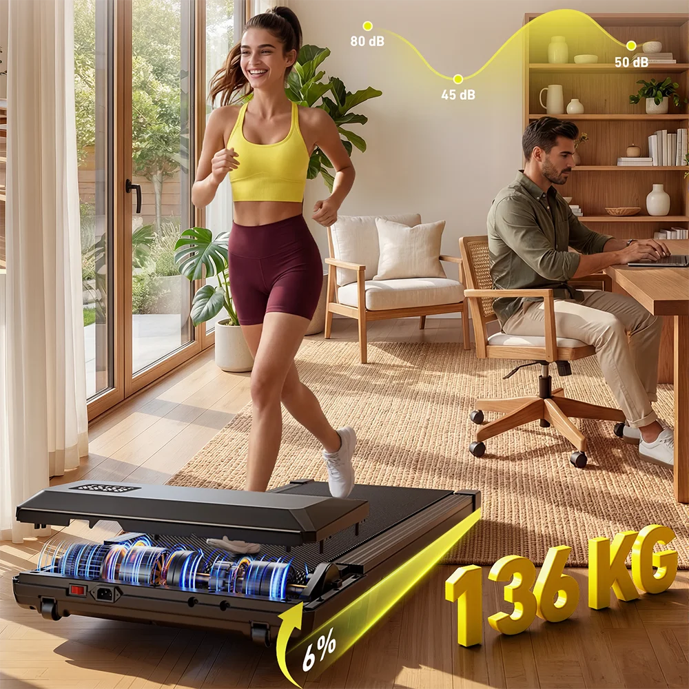 Superun Under Desk Walking Pad Treadmill With LCD Display
