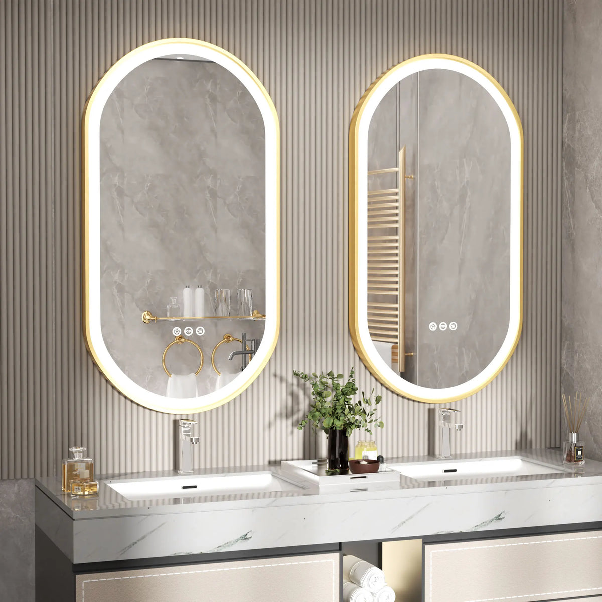 Wisfor Led Oval Bathroom Mirror With Stepless Dimmable Lighting
