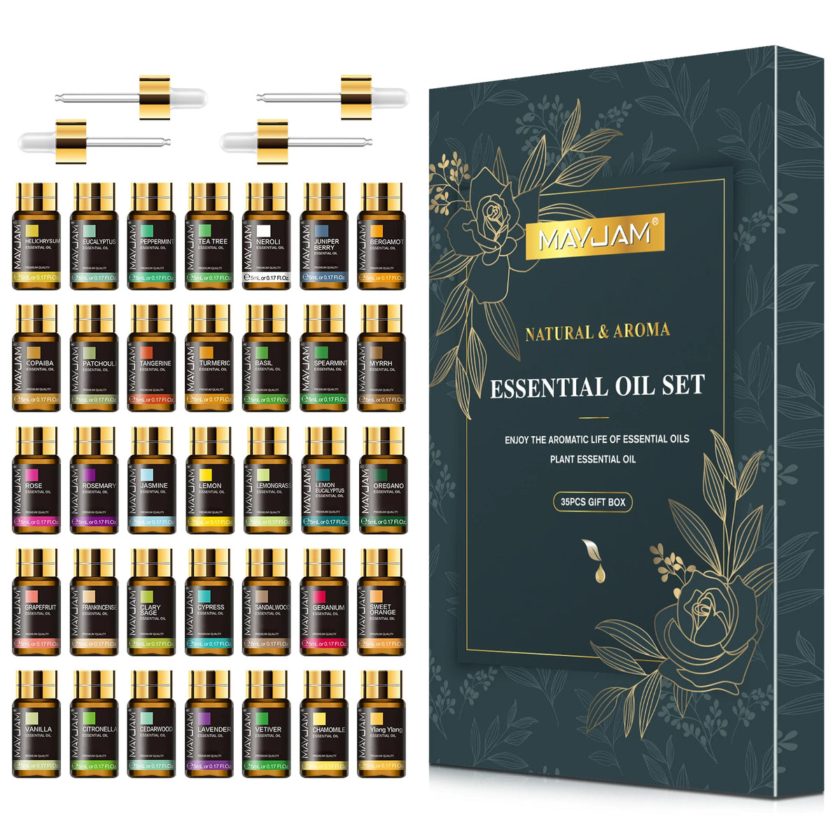 Mayjam 35 Piece Aromatic Essential Oils Collection Set