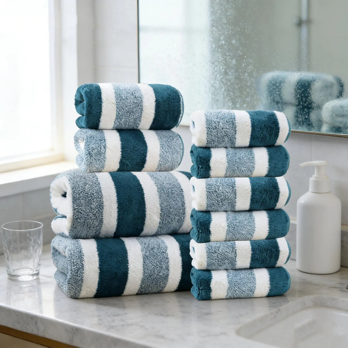 Super Absorbent Plush Bath Towels Set For Bathroom Comfort