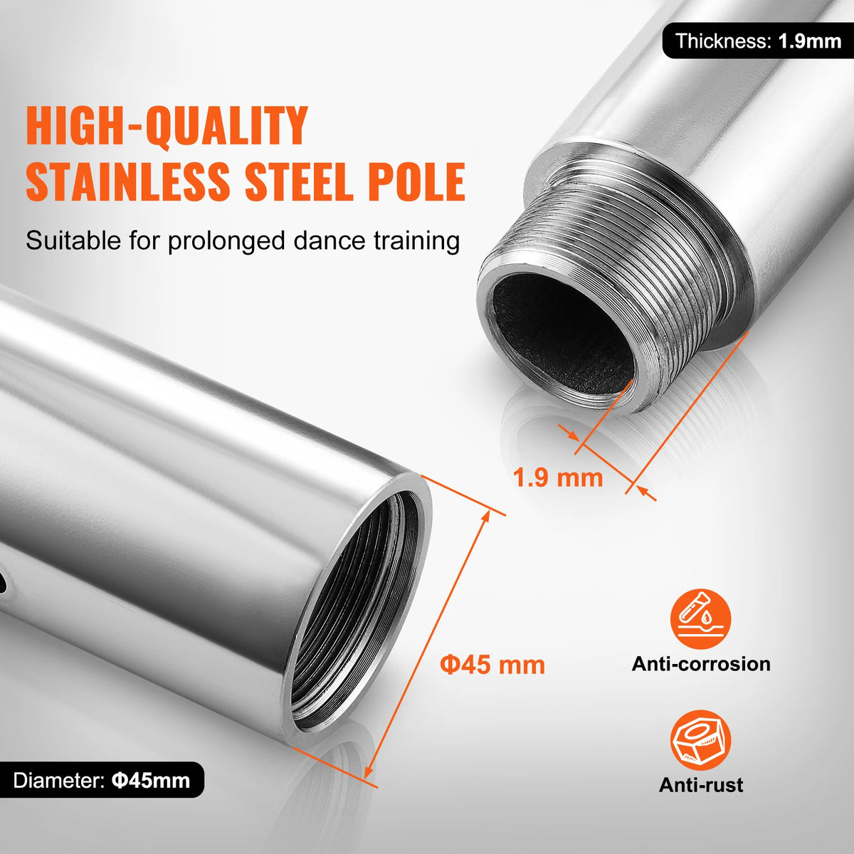 SucceBuy Professional Portable Spinning And Static Dance Pole Kit