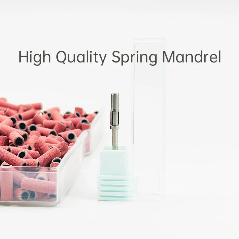 Stainless Steel Nail Drill Sanding Bands With Mandrel For Salon
