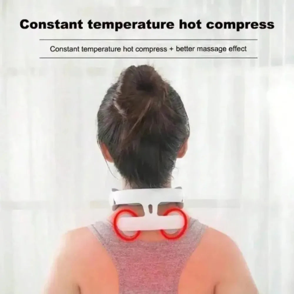 Lism Adjustable Four Head Heating Neck Massager With Usb Charging