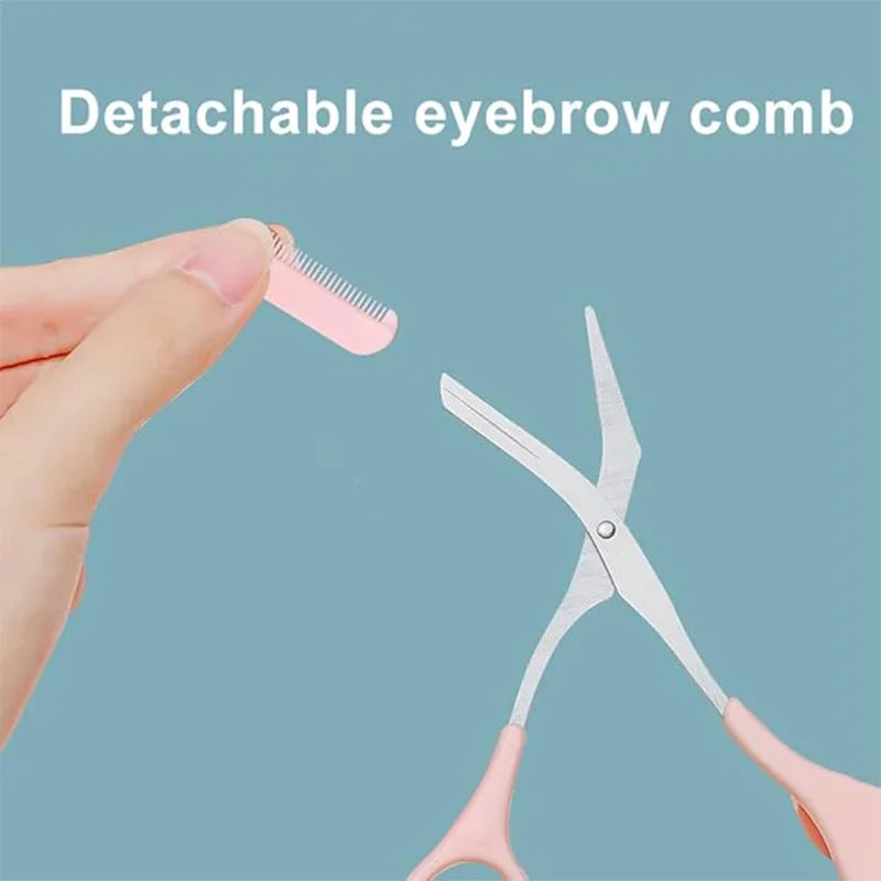Eyebrow Trimmer Razor Scissors Comb Grooming Kit With Precision Tools