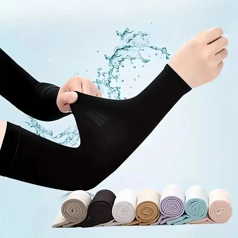 Cooling Ice Silk Arm Sleeves For Summer Sun Protection