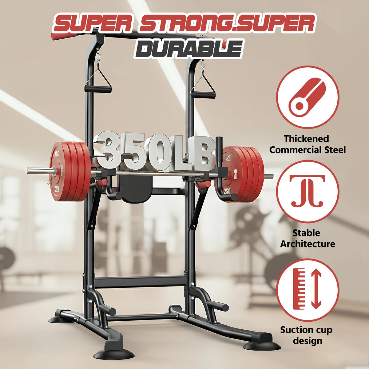 Pull Up Power Tower With Dip Station And Resistance Bands