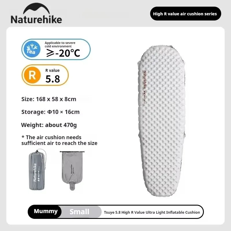 Naturehike Inflatable Sleeping Pad Ultralight High R Value Camping Mat