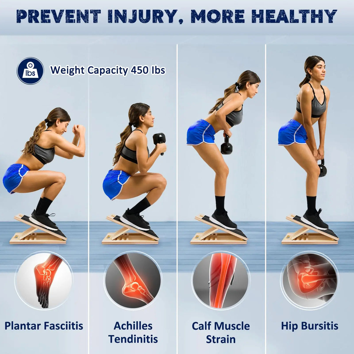 Durable Adjustable Wooden Balance And Calf Stretch Board