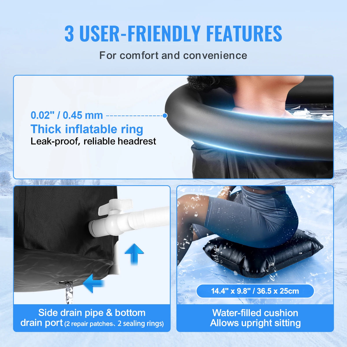 SucceBuy Portable Inflatable Cold Water Therapy Ice Bath Tub