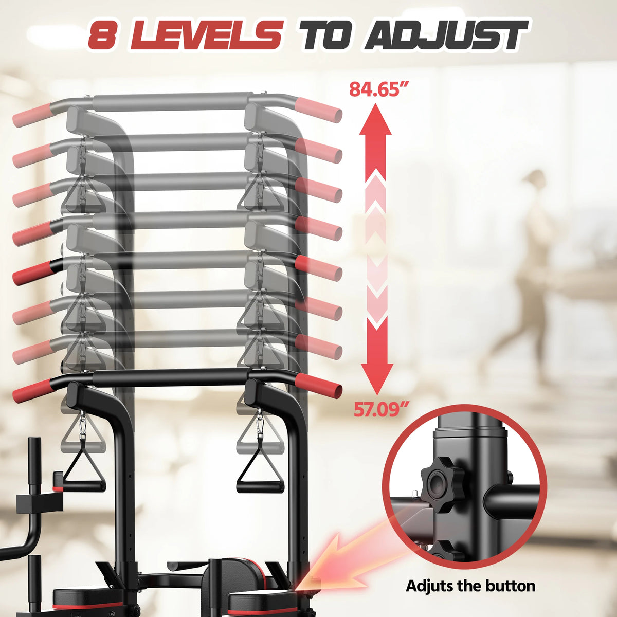 Pull Up Power Tower With Dip Station And Resistance Bands